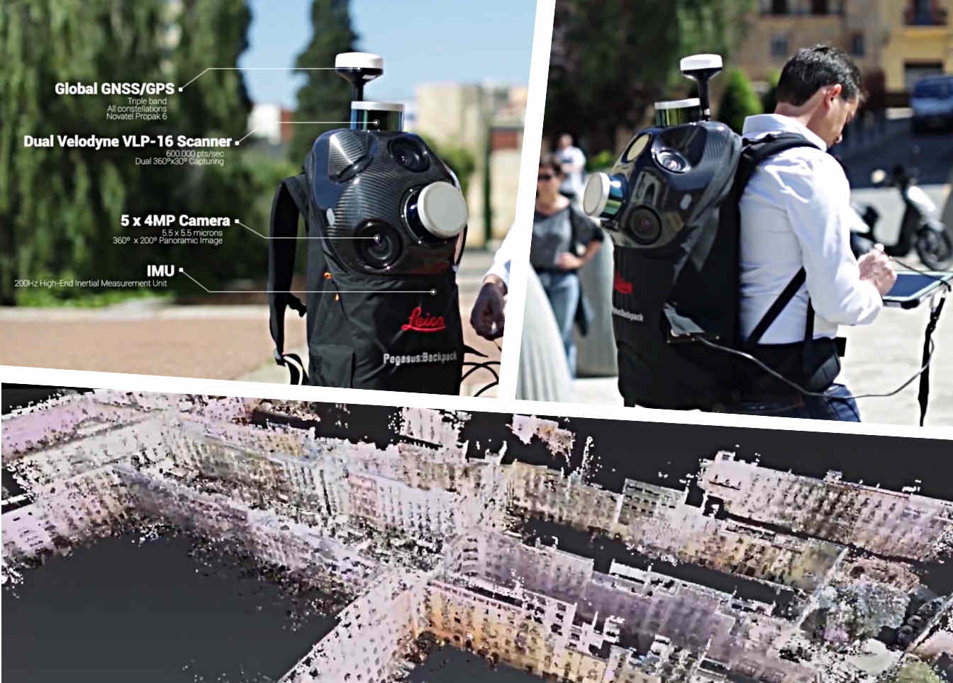 Leica Pegasus backpack : numérisation LiDAR mobile reposant sur le SLAM